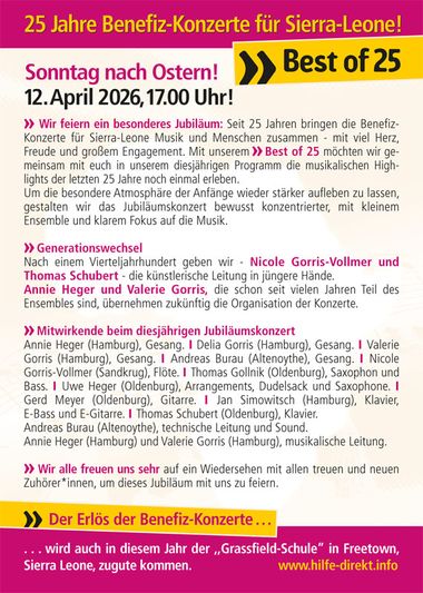 Benefizkonzert Flyer Rückseite
