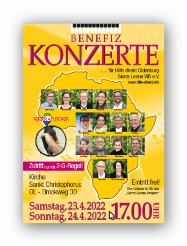 Flyervorderseite Benefizkonzert für Sierra Leone 2022