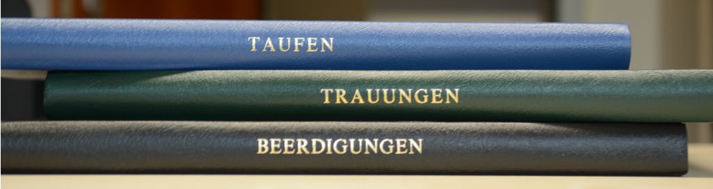 Buchrücken Taufen, Trauungen, Beerdigungen